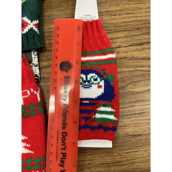 4 UNCLE BOB’S Ugly Beer Sweater Sleeve Cousy Christmas Sweater Card Game Koozie - Picture 6 of 6